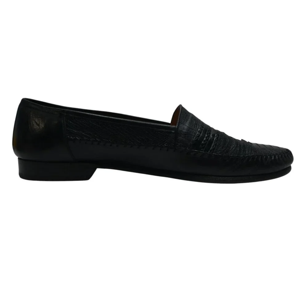 Mezlan‎ Coronado Black Genuine Ostrich Leather Loafers Dress Shoes Mens 13